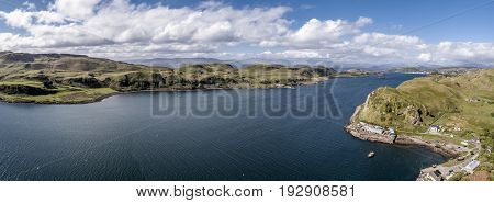 Aerial view of the Island Kerrera, Oban, Argyll, Scotland