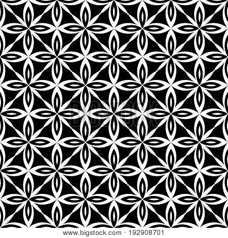 Abstract geometric pattern. A seamless background. Blak and white texture.