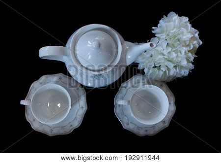 tea glass cup chinese set  dark background