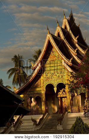 Wat Xieng Thong Golden City Temple in Luang Prabang, Laos. Xieng Thong temple is one of the most important of Lao monasteries.