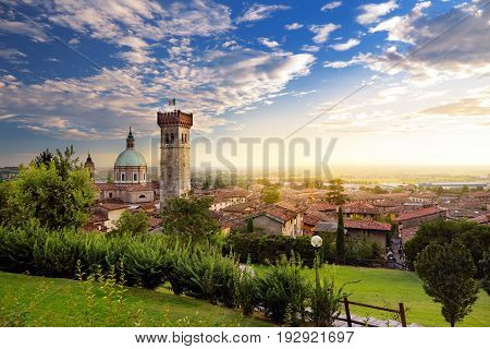 Beautiful Sunset View Of Lonato Del Garda, A Town And Comune In The Province Of Brescia, Italy