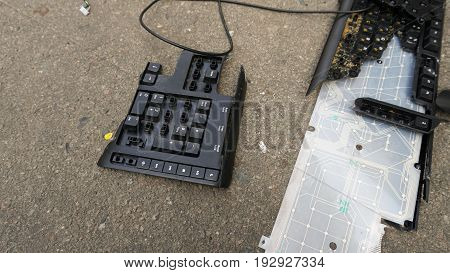 Destroyed keyboard which will never work again.