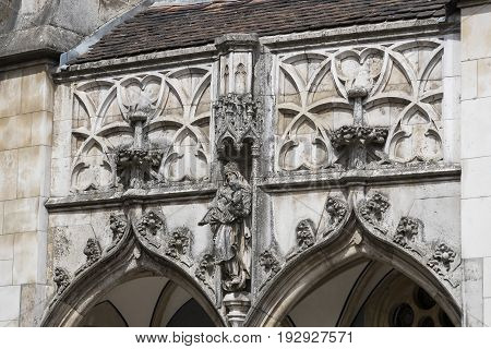 Elements of the castle architecture and the church of the eclectic Vajdahunyad in Budaplast in Hungary