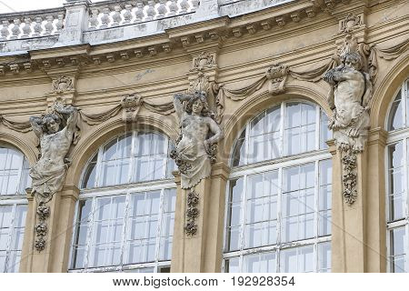 Elements of the castle architecture and the church of the eclectic Vajdahunyad in Budaplast in Hungary