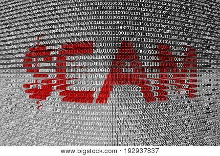 SCAM as a binary code 3D illustration