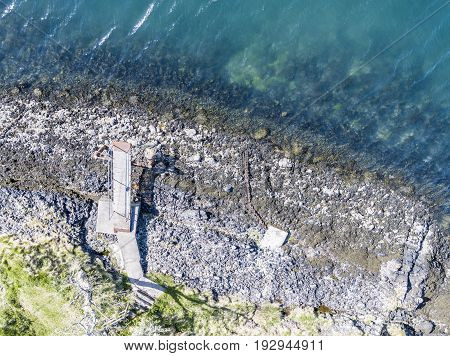 Aerial view of the coast between Gallanach and Oban, Argyll, Scotland