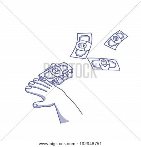 Money. Make it rain. Hand drawn vector illustration