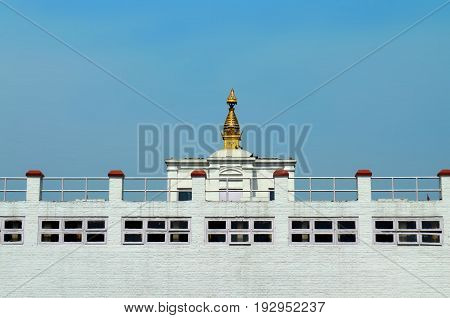 Maya Devi Temple - birthplace of Buddha Siddhartha Gautama. Lumbini, Nepal. Close up
