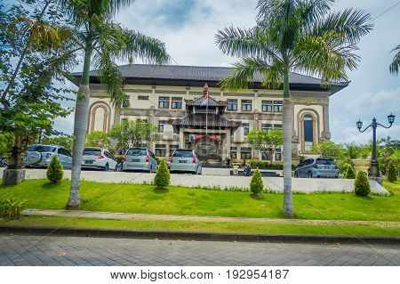 BALI, INDONESIA - MARCH 08, 2017: Centre building is a goverment office complex building located in Densapar, Bali Indonesia.