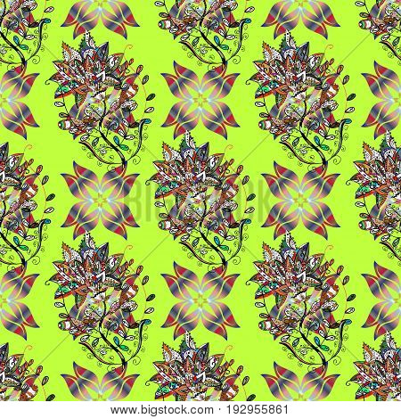 Blooming jungle. Motley vector illustration. Seamless exotic pattern with many tropical flowers.