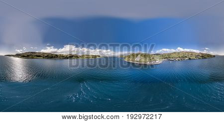 Aerial view of the coast between Gallanach and Oban, Argyll, Scotland