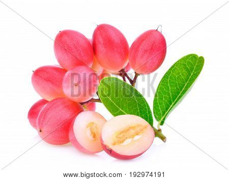 karanda or carunda tropical fruit isolated on white background