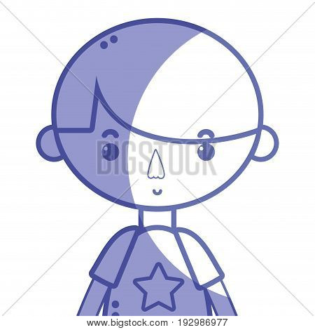 silhouette tender boy child with pijama and hairstyle vector illustration