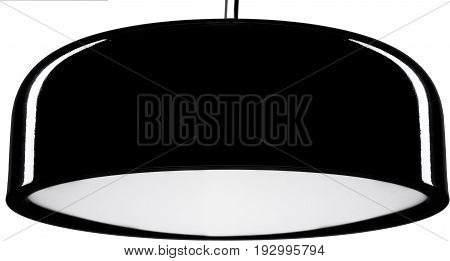 Black glossy hanging Lamp. lamp isolated on white