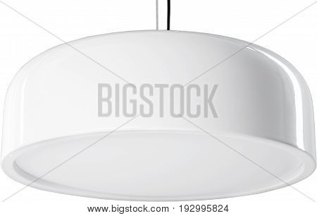 White glossy hanging Lamp. lamp isolated on white