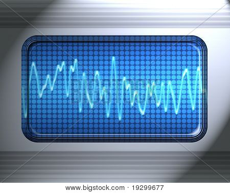 金属面板中的声音或音频波