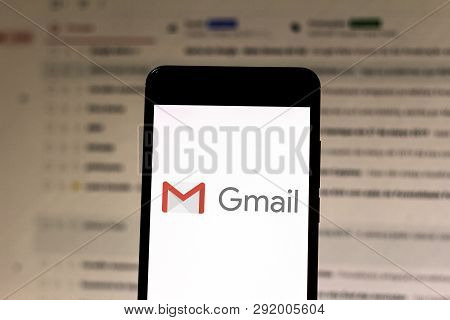 March 27, 2019, Brazil. Gmail Logo On Your Mobile Device. Gmail Is A Free Webmail Service Created By