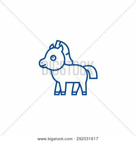 Cute Foal Horse Line Icon Concept. Cute Foal Horse Flat  Vector Symbol, Sign, Outline Illustration.