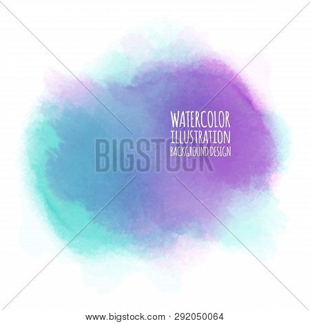 Vector Blue Brush Strokes. Watercolor Grunge Isolated Elements. Smoke Brushes For Your Design. Freeh