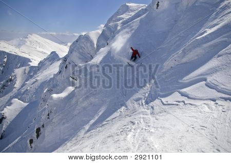 Freeride ski en haute montagne