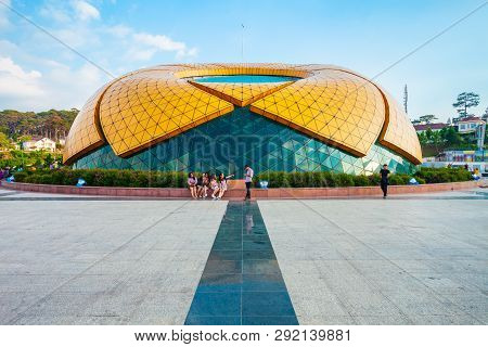 Dalat, Vietnam - March 12, 2018: Sunflower Building At Lam Vien Square In Dalat, Vietnam