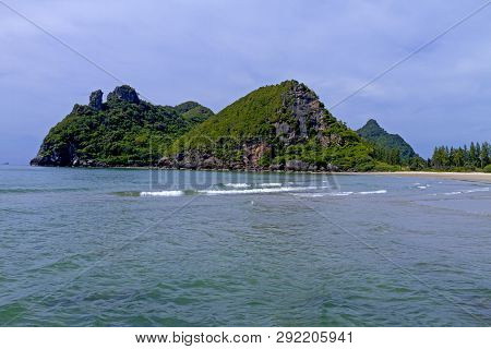 Beach And Blue Sea At Baan Koh Teap Beach At Chumphon Province Thailand Is Famous For Travel