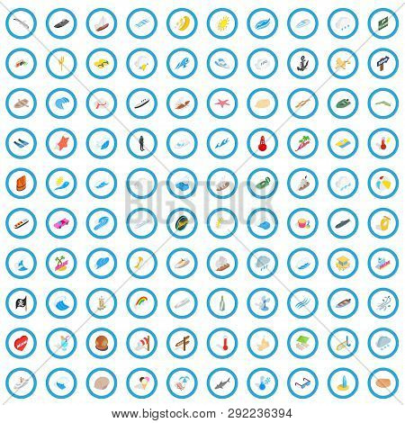 100 Naval Icons Set In Isometric 3d Style For Any Design Vector Illustration