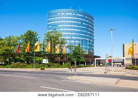 Dusseldorf, Germany - July 02, 2018: Dusseldorf Messe Trade Fair In Dusseldorf City In Germany
