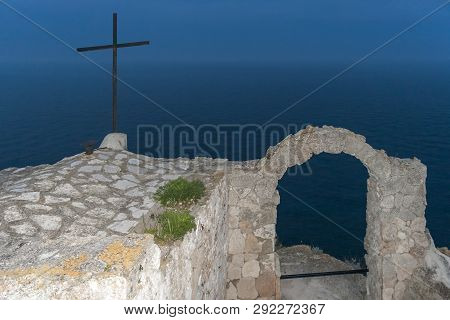 Sunset View Of Ruins Of Fortress At Kaliakra Cape At Black Sea Coast,  Dobrich Region, Bulgaria