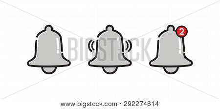 Notification Bell Icon. Incoming Inbox Message. Alarm Icon. Vector Illustration