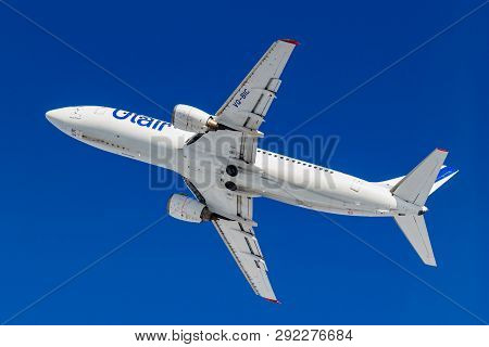 Moscow, Russia - March 20, 2019: Aircraft Boeing 737-45s Vq-bic Of Utair Aviation Takes Off At Vnuko