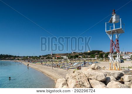 Nea Poteidaia, Greece - June 24, 2014: Summer View Of Town Of Nea Poteidaia, Kassandra, Chalkidiki, 