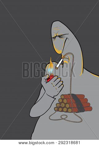 Vector Illustration About The Harm Of The Cigarette On Human