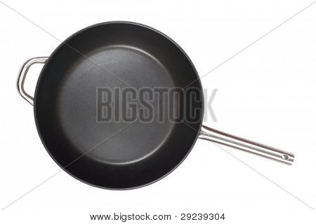 Pánev izolované nad bílá s ořezovou cestou