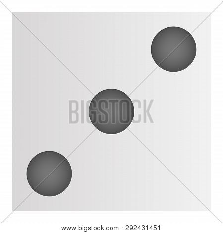 Three Point Dice Icon. Cartoon Of Three Point Dice Icon For Web Design Isolated On White Background