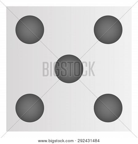 Five Point Dice Icon. Cartoon Of Five Point Dice Icon For Web Design Isolated On White Background