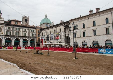 Italy, Brescia - October 01 2017: The View Of The Traditional Celebrations Of Caterina Cornaro Is Co