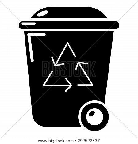 Trash Wheelie Bin Icon. Simple Illustration Of Trash Wheelie Bin Icon For Web Design