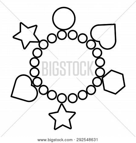 Charm Bracelet Icon. Outline Illustration Of Charm Bracelet Icon For Web Design Isolated On White Ba
