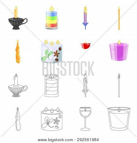 Isolated Object Of Relaxation And Flame Logo. Collection Of Relaxation And Wax Vector Icon For Stock