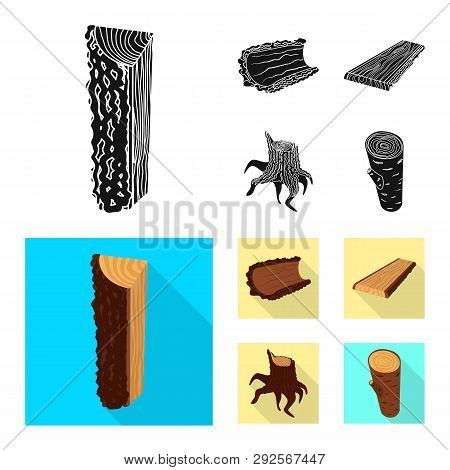 Vector Design Of Tree   And Raw  Icon. Set Of Tree   And Construction Vector Icon For Stock.