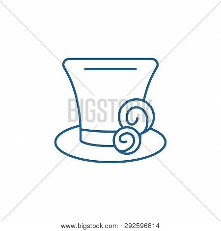 Cylinder Hat Line Icon Concept. Cylinder Hat Flat  Vector Symbol, Sign, Outline Illustration.
