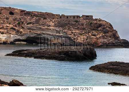 View Of Lampedusa Beach Called Mare Morto, Sicily