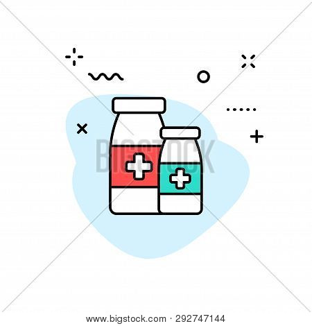 Medical And Health Web Icons In Line Style. Medicine And Health Care, Rx, Infographic. Vector Illust