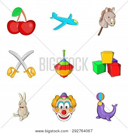 Bairn Icons Set. Cartoon Set Of 9 Bairn Icons For Web Isolated On White Background