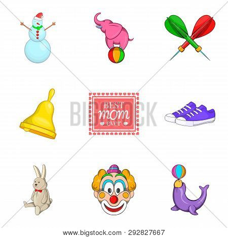 Playgame Icons Set. Cartoon Set Of 9 Playgame Icons For Web Isolated On White Background