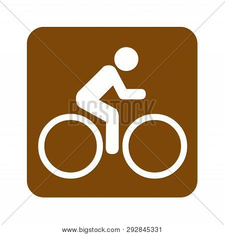 Brown Bike Recreational Sign With A White Background