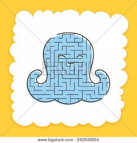 Color Labyrinth Cute Baby Octopus. Kids Worksheets. Activity Page. Game Puzzle For Children. Marine 