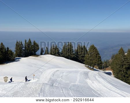 Rigi Staffel Skiing Area Or Skifahren Rigi Staffel Near Lake Lucerne (vierwaldstättersee) And Lake Z