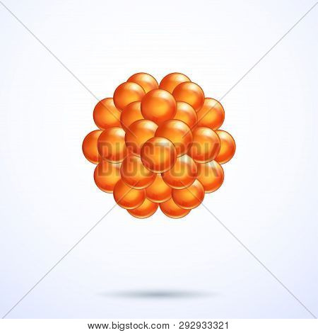 Orange Abstract 3d Spheres, Vector Graphic Illustration